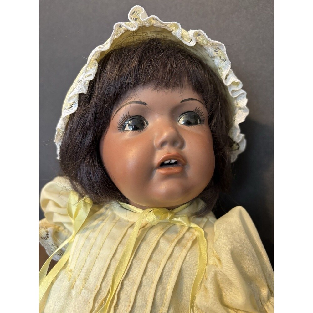 African American Baby Doll appears to be rare Porcelain Doll Movable limbs READ